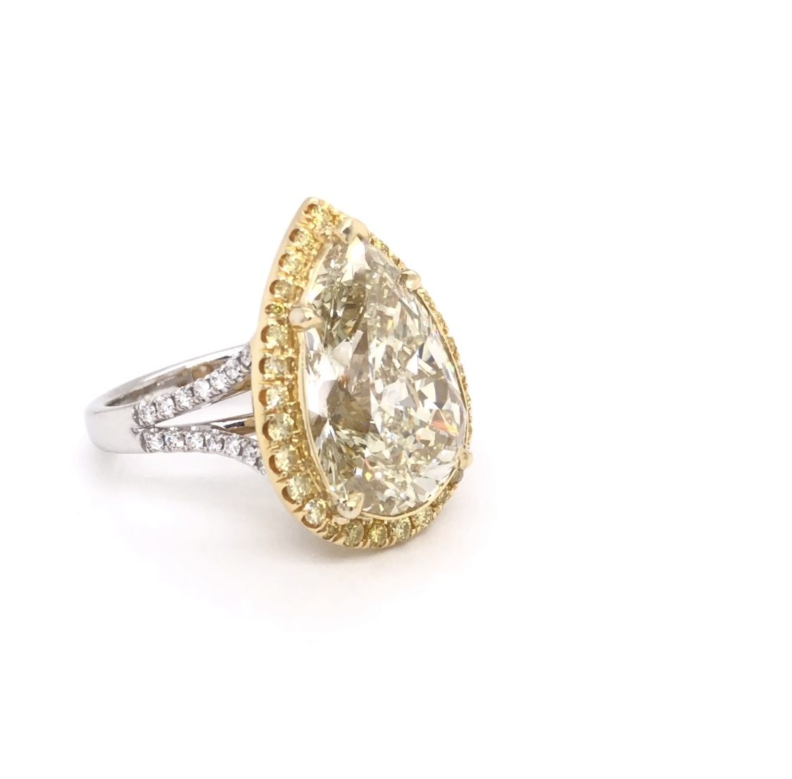 Two Tone Gold Engagement Ring - 11.21 cttw - David & Sons Fine Jewelers