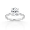 4.50 cttw Hidden Halo Bridal Ring with 4.00  center Round - Image 2
